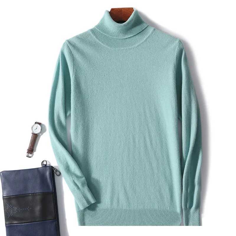 Mens Turtleneck 100 Pure Wool Sweater Men 2024 Autumn and Winter Large Size Loose Knitted Sweater Keep Warm Tops Men JumperT251103
