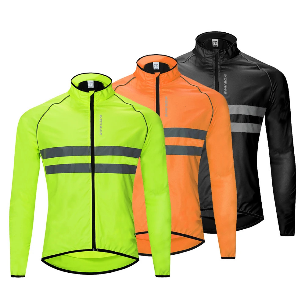 WOSAWE Ultralight Mens Bicycle Windproof Reflective Jacket Windproof Bicycle Jacket Waterproof MTB Road Bicycle Long Jersey 250328