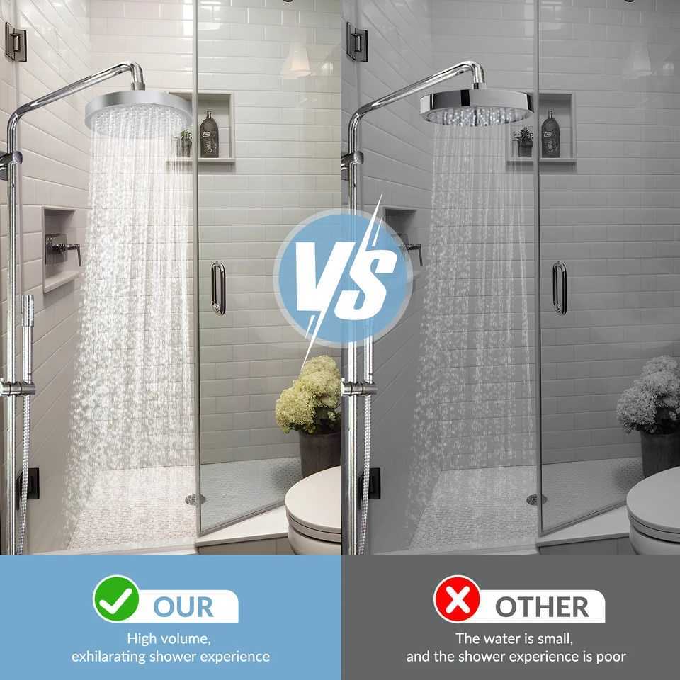 Shower High Pressure Rain Adjustable Stainless Steel 6 Inch Wall Mounted Rainfall Shower Bathro Accessories Replacement Y251103