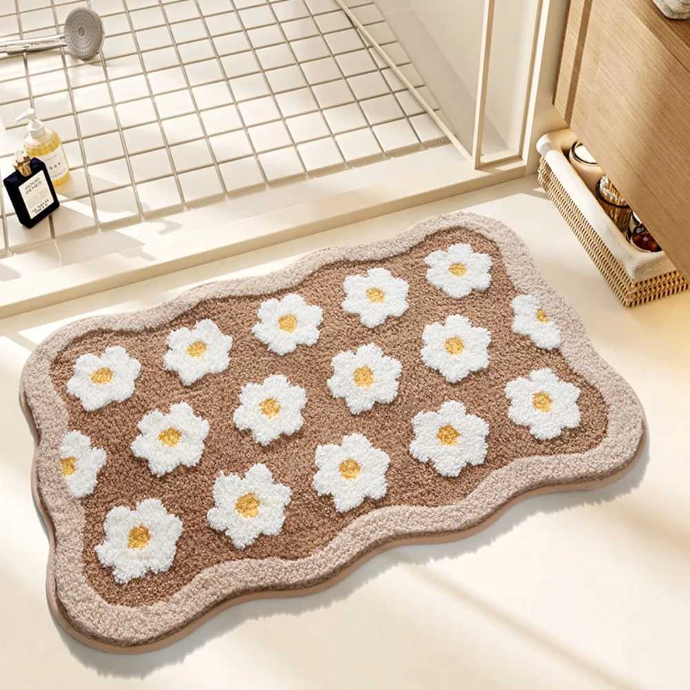 Small Fresh Floral Bathroom Floor Mat Non-Slip Soft Durable Absorbent Floor Mat 3050cm Carpet Bathroom Entrance C251103