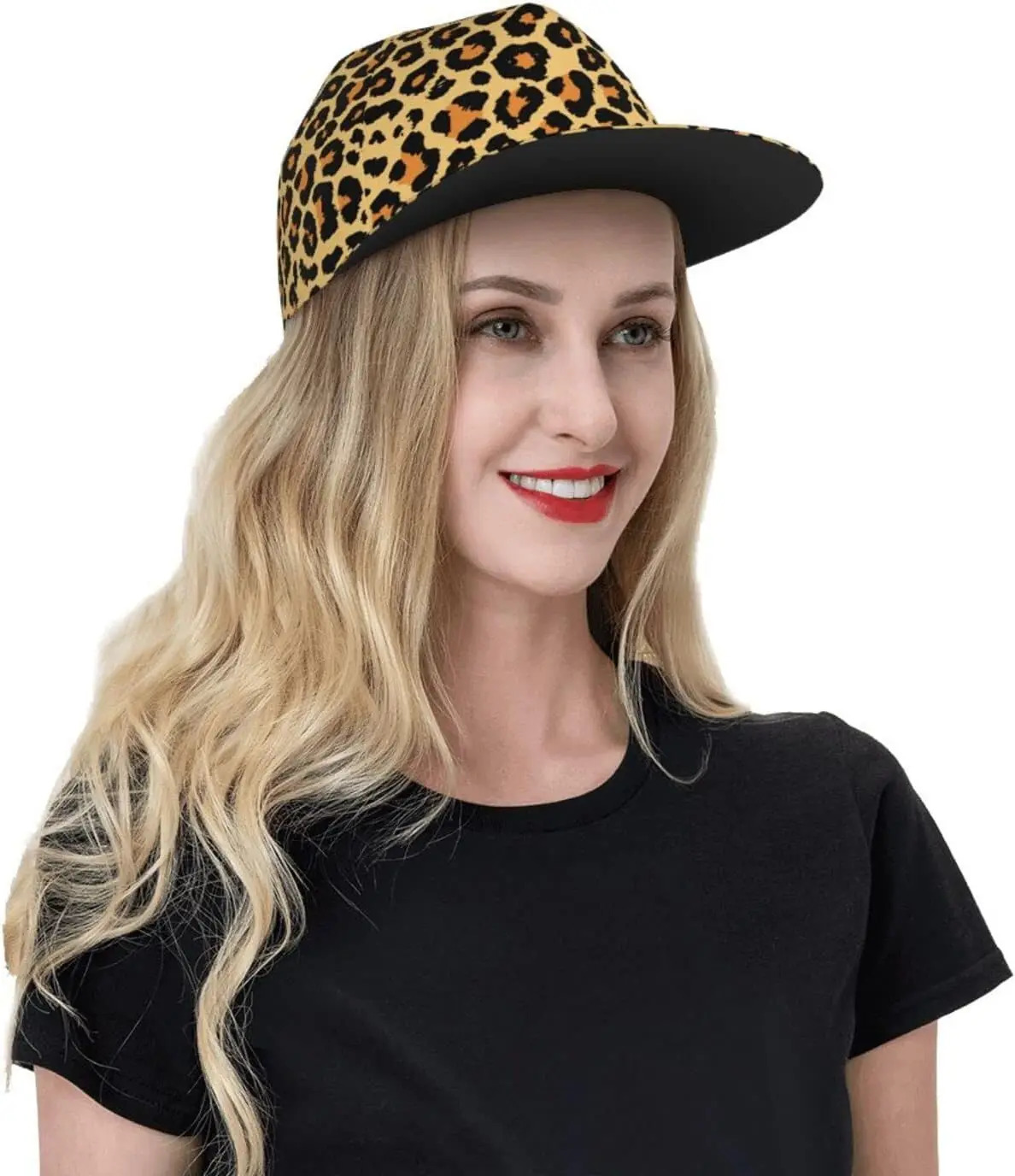 Funny Animal Print Adjustable Hat for Men and Women Sun Cap Hip Hop Cap Baseball Cap Flat Bill Brim Hat 250402