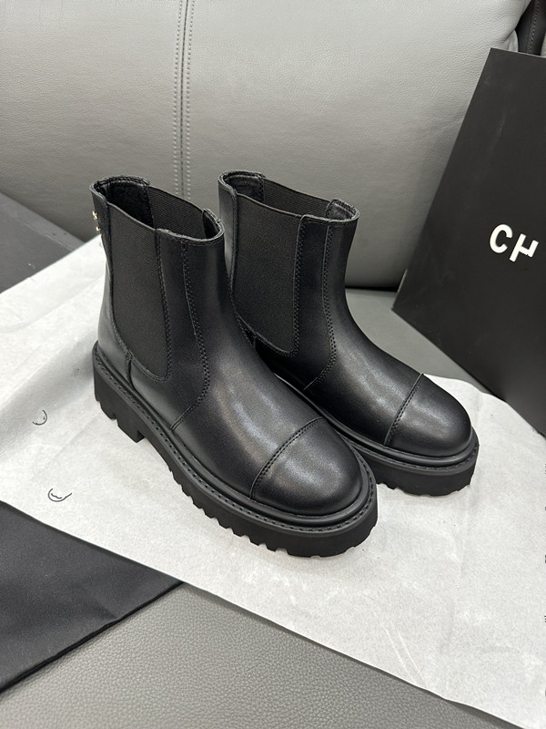 Designer Ankle Boots 2025 New Design Thick-soled Warm-keeping Women's Chelsea Boots Fashionable and Versatile Mid-calf Short chan-Boots 35-40