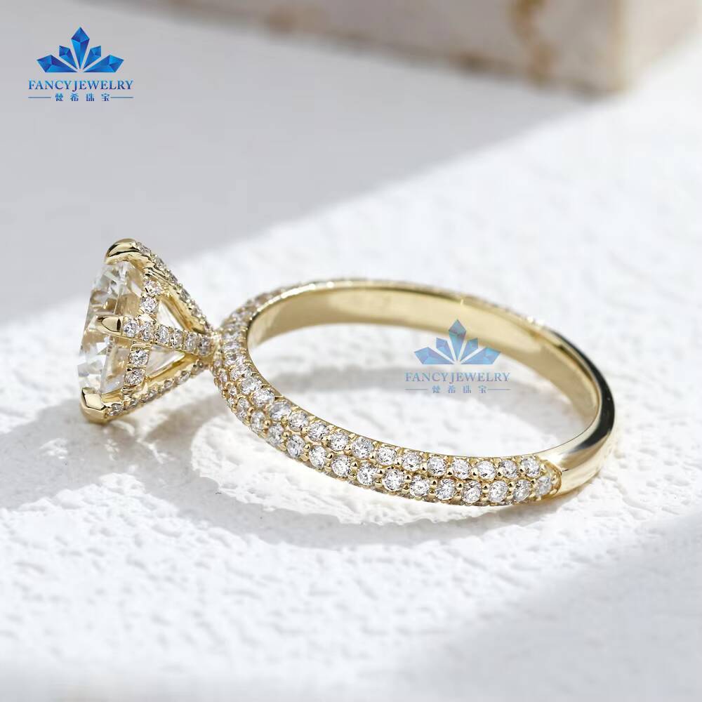 Elegant 1ct 2ct 3ct Lab Grown Yellow Diamond Ring in 14K 18K Gold for Wedding or Engagement Womens Jewelry