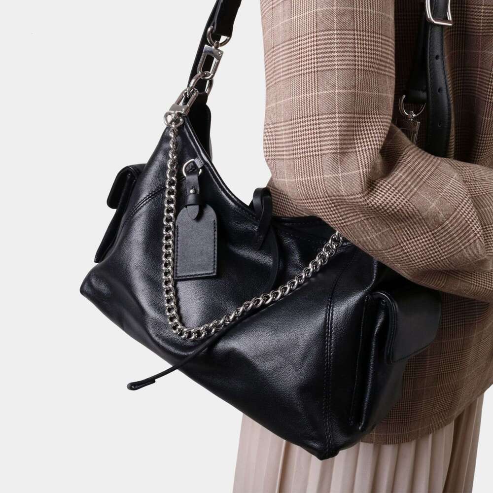 Luxury Bag Designer Top Soft Cowhide Leather New One Shoulder Commuter Tote Genuine Leather Women's Large Capacity Stylish Casual Cross Body Bag