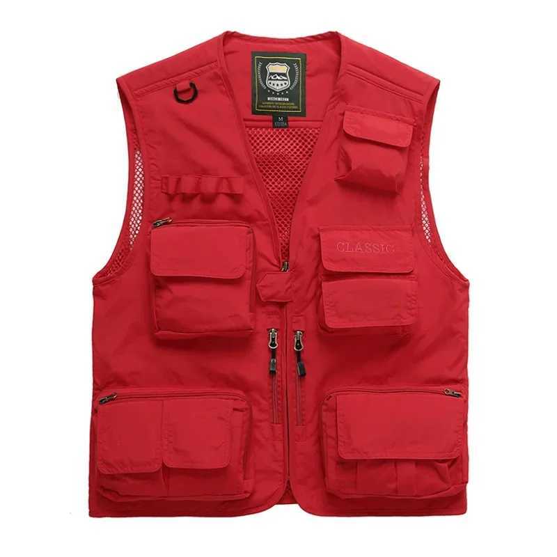 Men Outdoor Waistcoats Climbing Vests Jackets Multi-pocket Fishing Photography Vests Men Mesh Breathable Vests Coats Size 7XL X250403