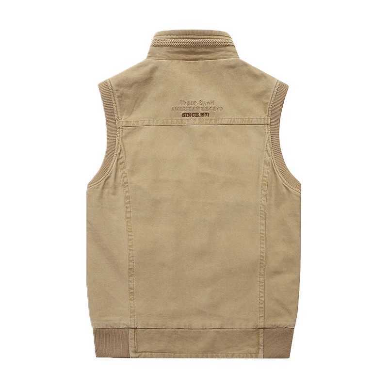 2024 Men Spring Many Pocket Sleeveless Stand Collar Vest Men Autumn Solid Color Outdoors Cargo Casual Vest Male Plus Size 8XL X250403