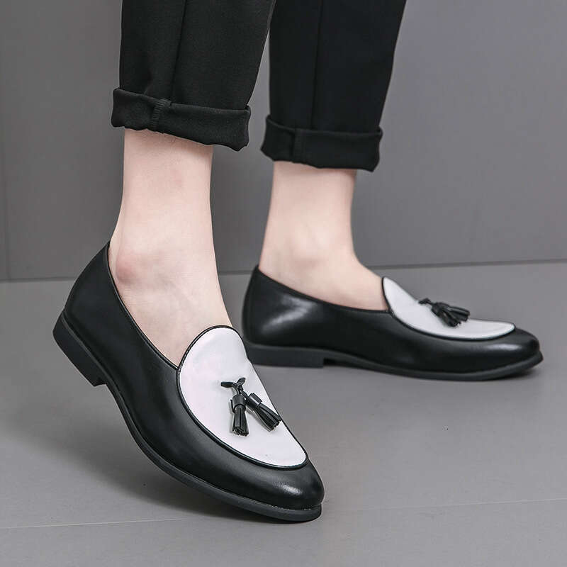 Men's casual leather 2024 Spring and Autumn new large Liu Su Le Fu color blocked 38-46 size driving shoes