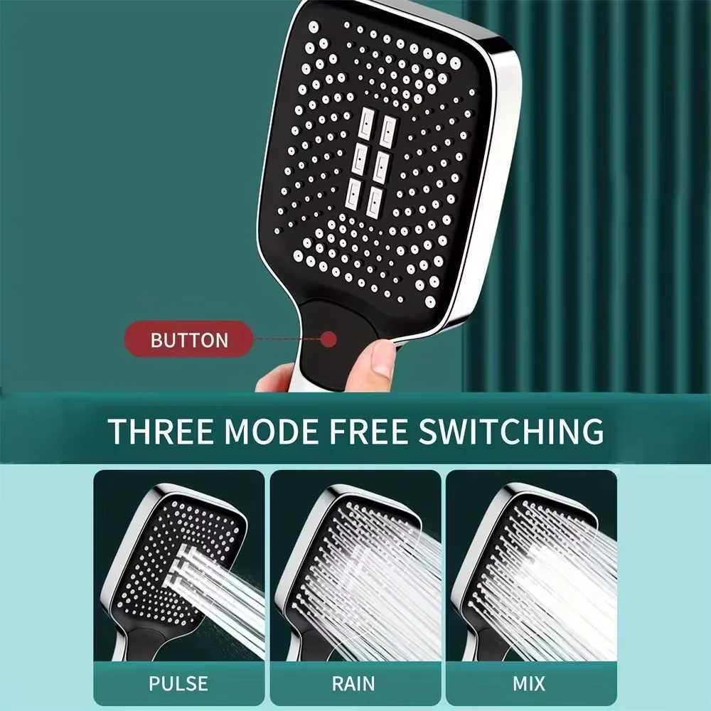 Adjustable Shower 3 Mode Rainfall Shower Large Flow Shower High Pressure Water Saving Shower Mixer Bathro Accessories Y251103