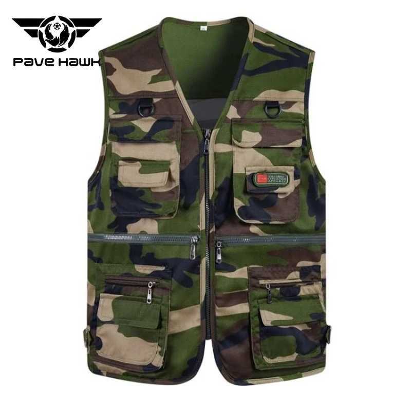 Men Tactical Vest Multi-pocket Wearable Camo Cargo Vest Outdoor Combat Climbing Hunting Fishing Tank Top Spring Autumn Style X250403