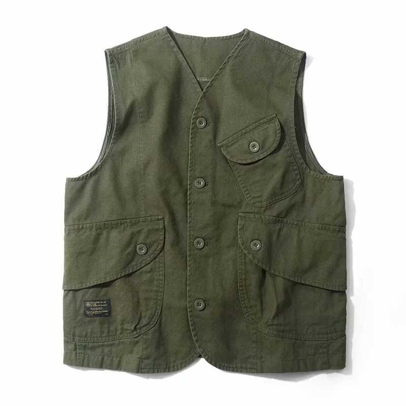 Men Vests Mens Summer Sleeveless Multi-pocket Vest Vintage Casual Wear Cotton Short Vest Safari Style Vest Coat Waistcoat Male X250403