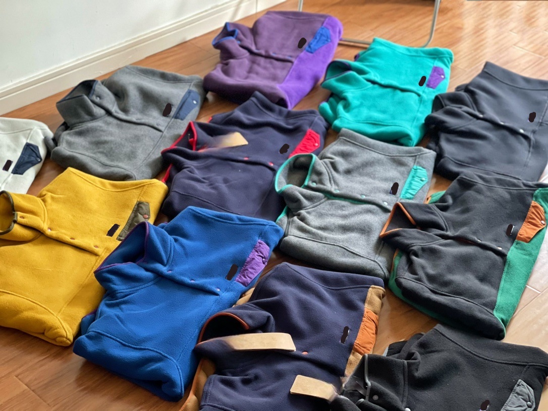 Men's Designer Thickened Fleece Jacket Turn-down Collar Half Zipper Outdoor Limited Sweatshirt Warm Casual Double Side Couple Style Coat Autumn Winter