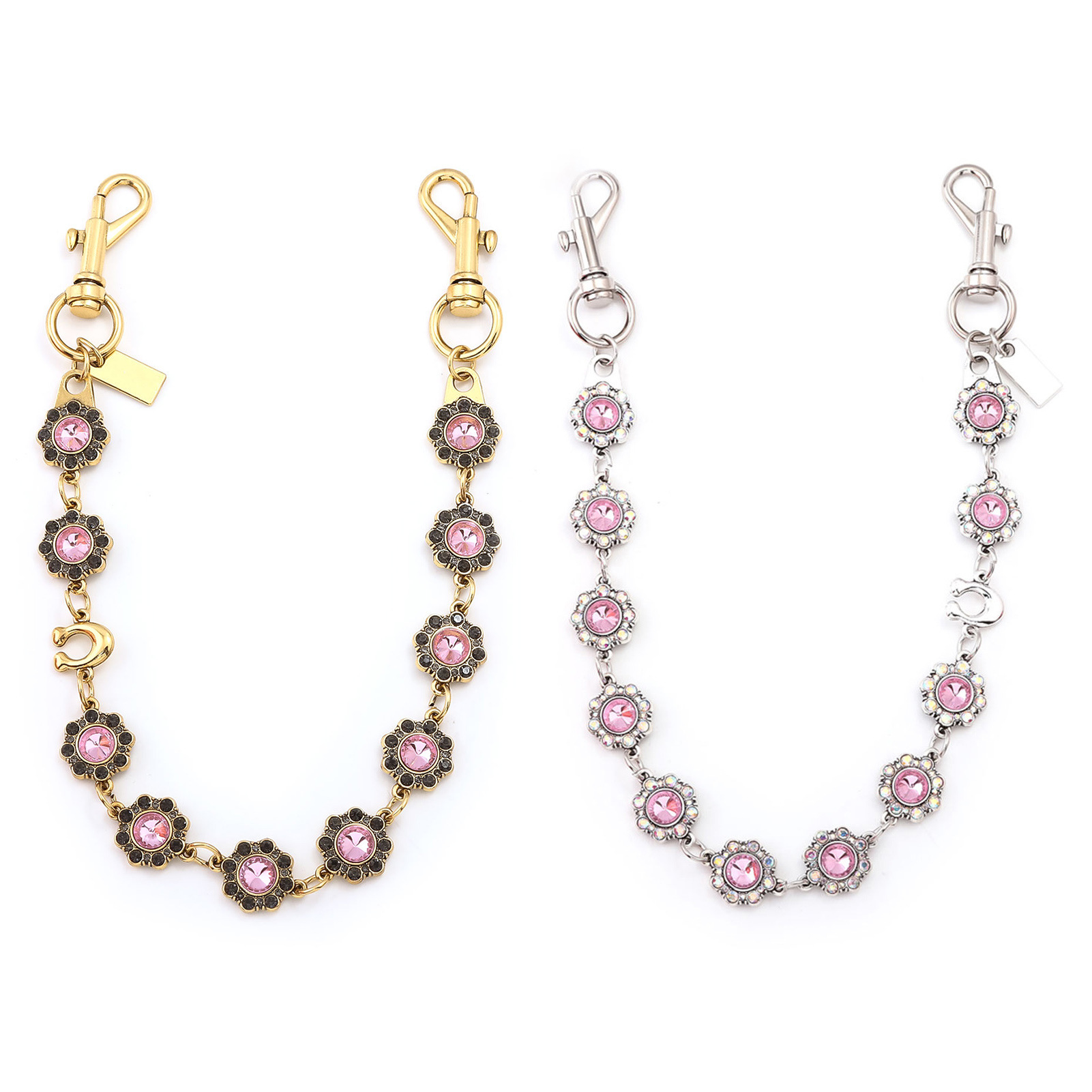 designer bag charm Xiyin Fashion Oval Carved Rhinestone High-end Flower Chain New Arrival Bag Pendant keychain designer