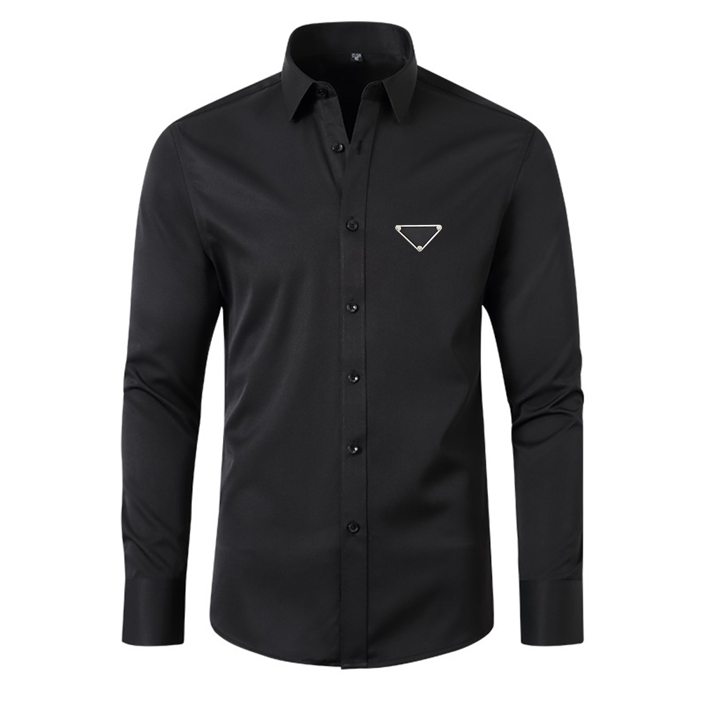 Designer Luxury Mens Casual Shirts Dress Shirt Athletic Slim Fit Long Sleeve Stretch Wrinkle-Free Casual Button Down Business Shirt Mens Tops Clothing Multi-Colors