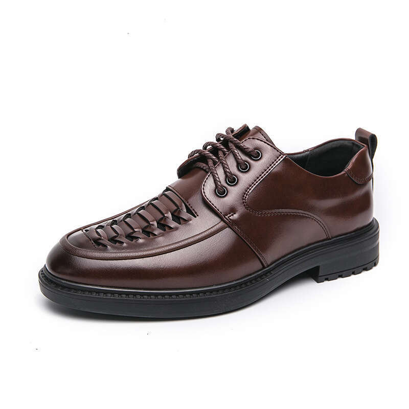 Large leather 2024 Spring and Autumn new business casual British cowhide lace up wedding formal men's shoes