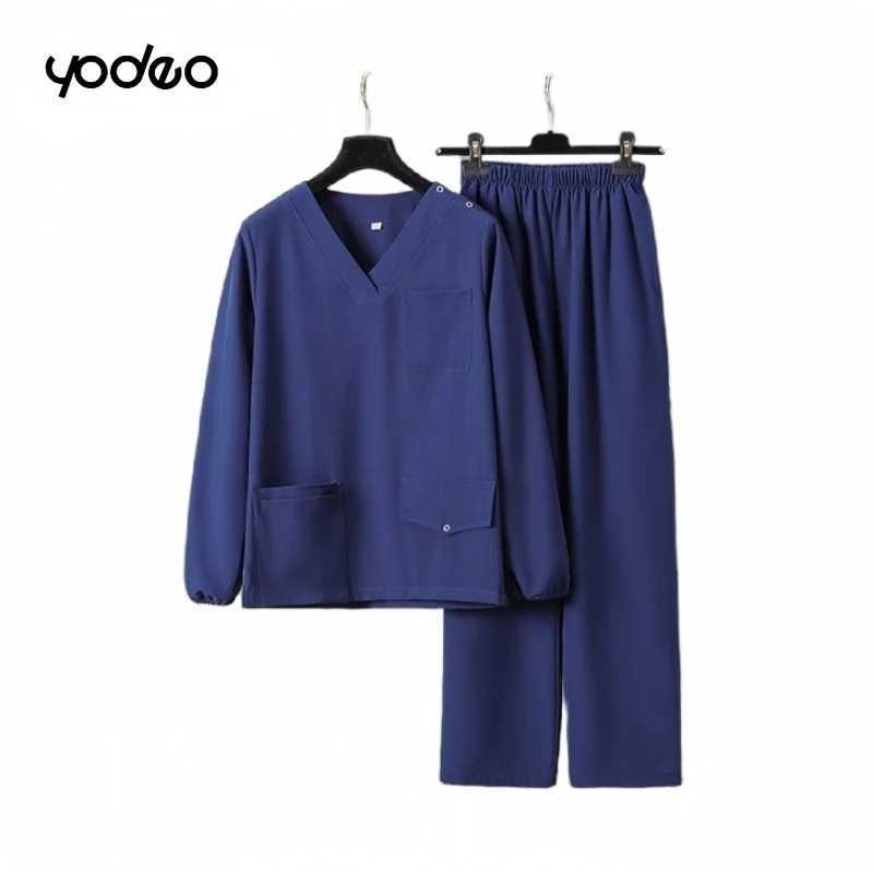 Operating room hand washing clothes shortlong sleeved suits doctor surgical gowns Vneck fashionable pharmacy nurse uniform J251103