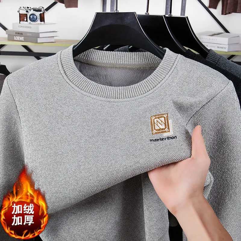 Mens Knitted Sweater Heavyweight Plus Fleece Thickened Chenille Warm Winter Casual Pullover High Quality Luxury Outwear SweaterT251103