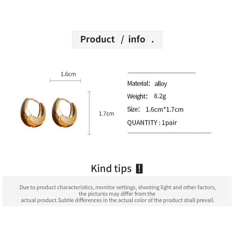 Metal style Ins geometric ring earrings suitable for women Korean fashion high-end ear buckles simple commuting temperature exquisite jewelry Y250401