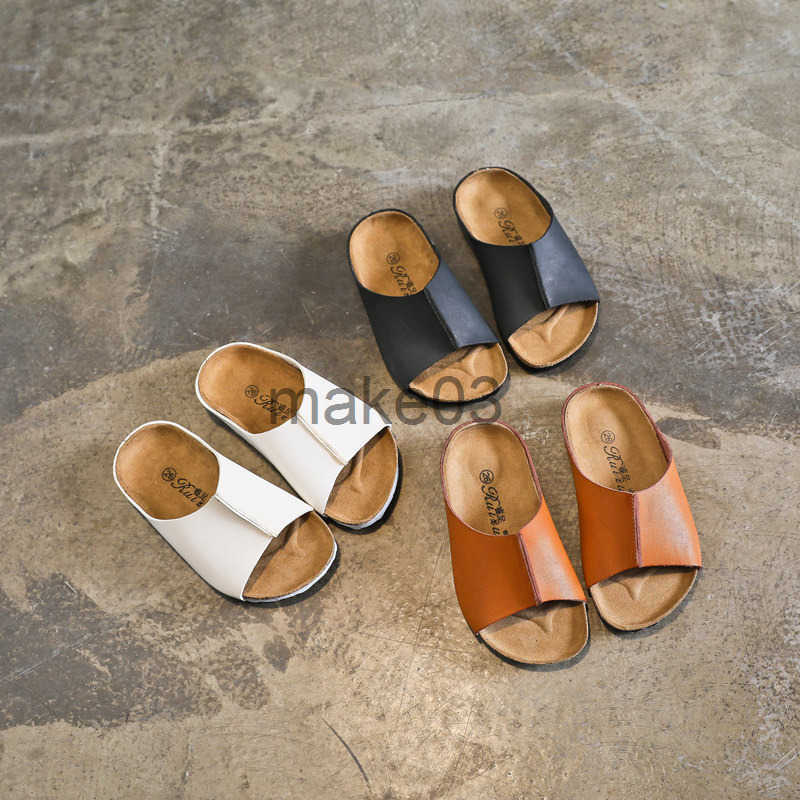 Ruizu 2024 Childrens Cool Slippers Summer New Style for Girls Comfortable Baby Korean Childrens Shoes for Boys Simple J250403