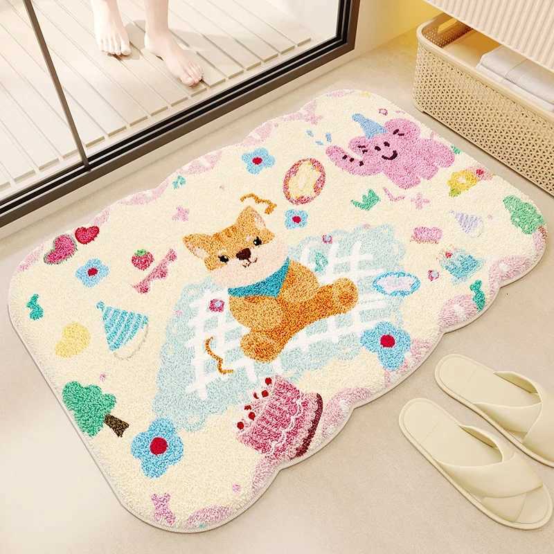 Imitation cashmere bathroom absorbent floor mat cream wind special-shaped toilet carpet floor mat C251103
