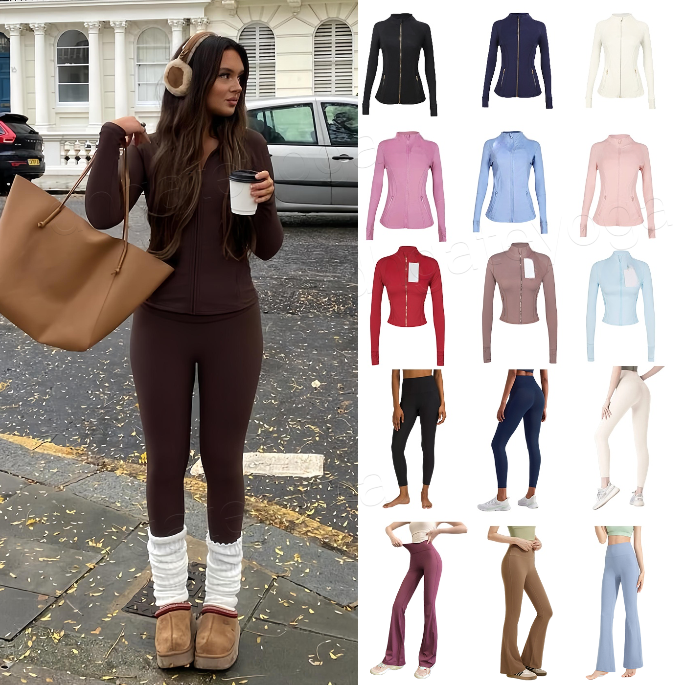 yoga set Sports Set gmy sets Jackets Waist pants Workout Sets Comfortable Fitness Clothes Suits Outfit Active Hot Sell jacket set running Walking Traveling