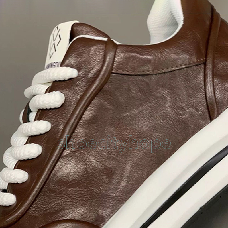 designer shoes urban chic style soft leather sneakers stylish black coffee color non-slip sole premium mens athletic trainers size 39-44