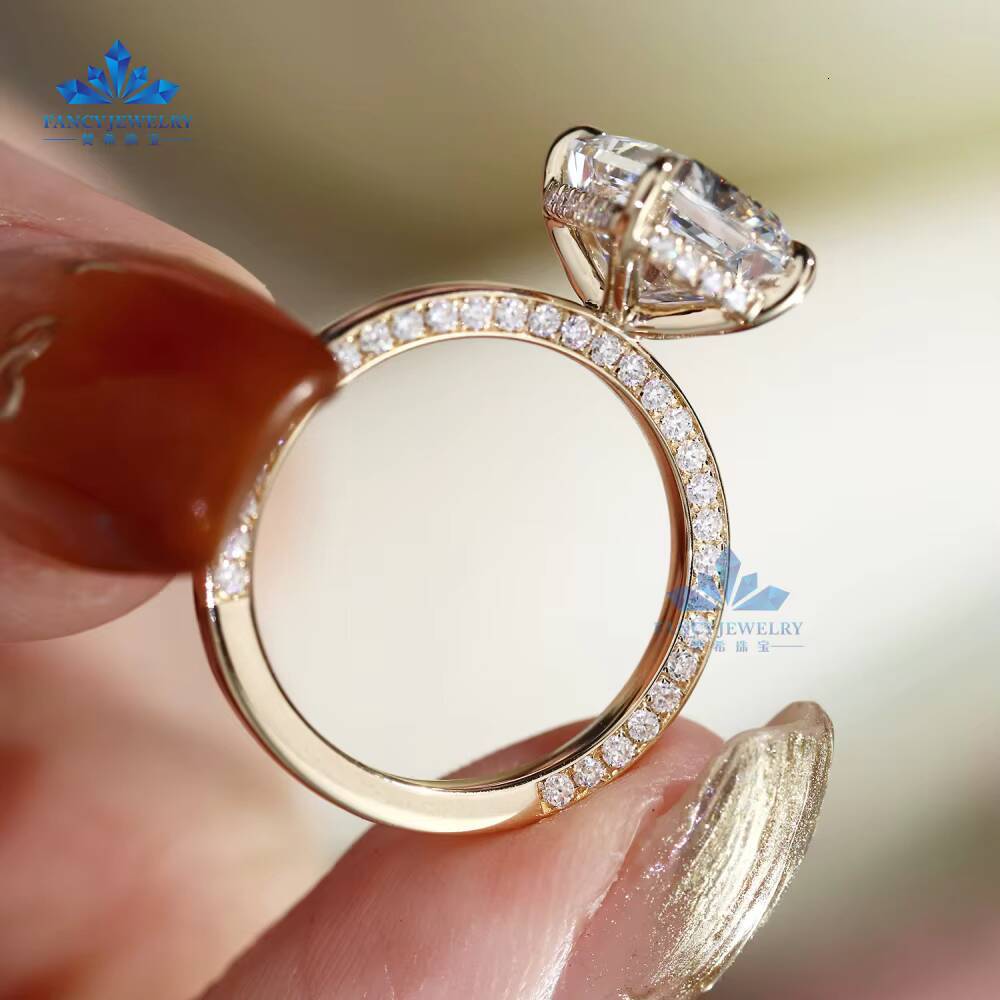 IGI Certificate 14K Yellow Gold Wedding Ring Luxury 1CT3CT Radiant Cut Lab Grown CVD Diamond Ring for Women Ladies