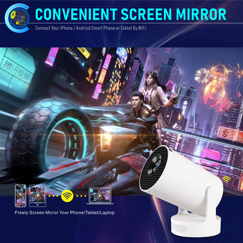 HY300 Ultra Projector 4K Wifi6 Android 11 250 ANSI Dual WIFI Allwinner H713 BT5.4 720P Home Cinema Sound Speaker Protable Mini Projetor