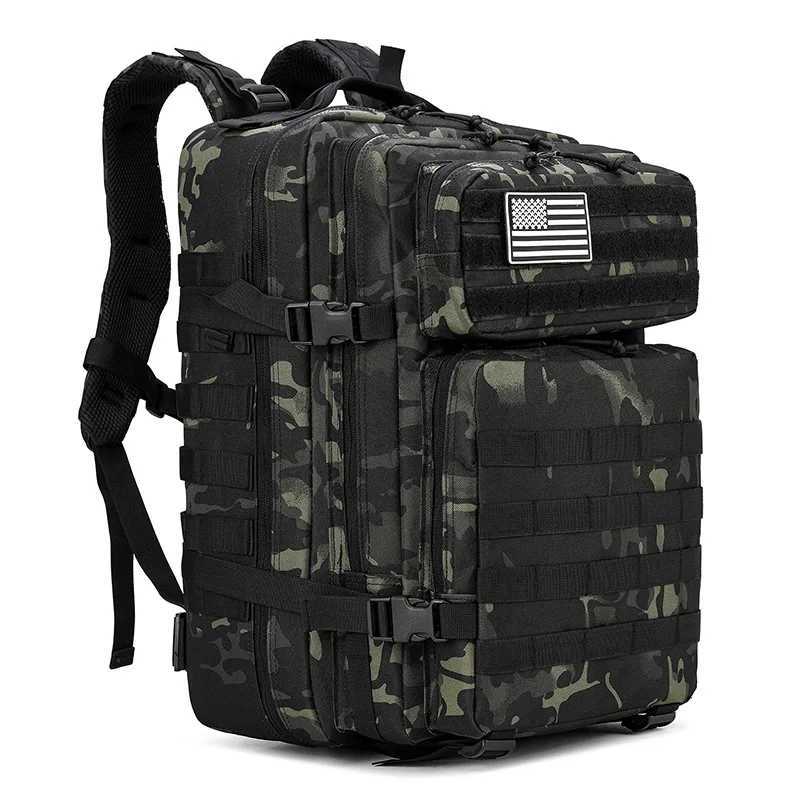LHI 45L Men Hiking Backpack Tactical Hunting Treeking Travel Camping Bug Out Bag Outdoor EDC Survival Military RucksackC250402