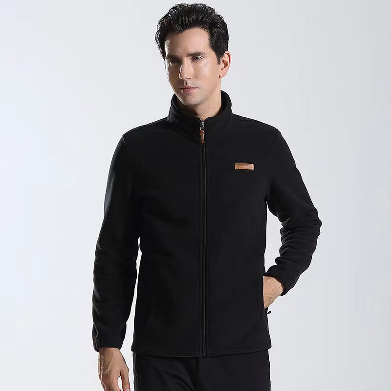 Hiking Camping Double-Sided Fleece Jacket Outdoor Thickened Polar Fleece Warm Comfortable Fleece Cardigan Coat