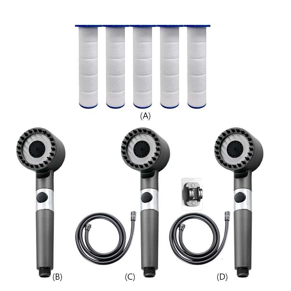 Bathro Shower Powerf Pressurization Large Flow Shower Adjustable 4 Modes Replacement Parts Bathro Accessories Y251103