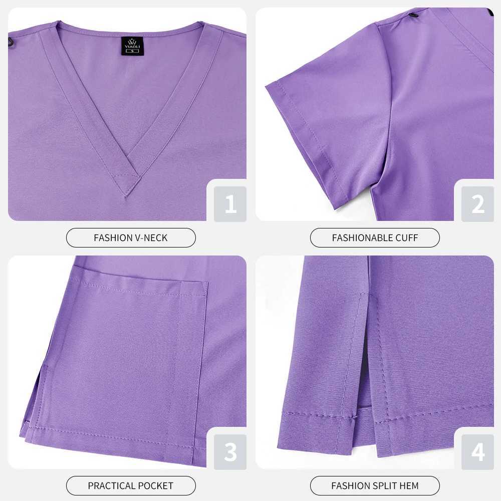 Breathable Hospital Uniforms Men Medical Scrubs Costume Women Short Sleeve Nursing Uniform Doctor Nurse Work Wear Sets J251103