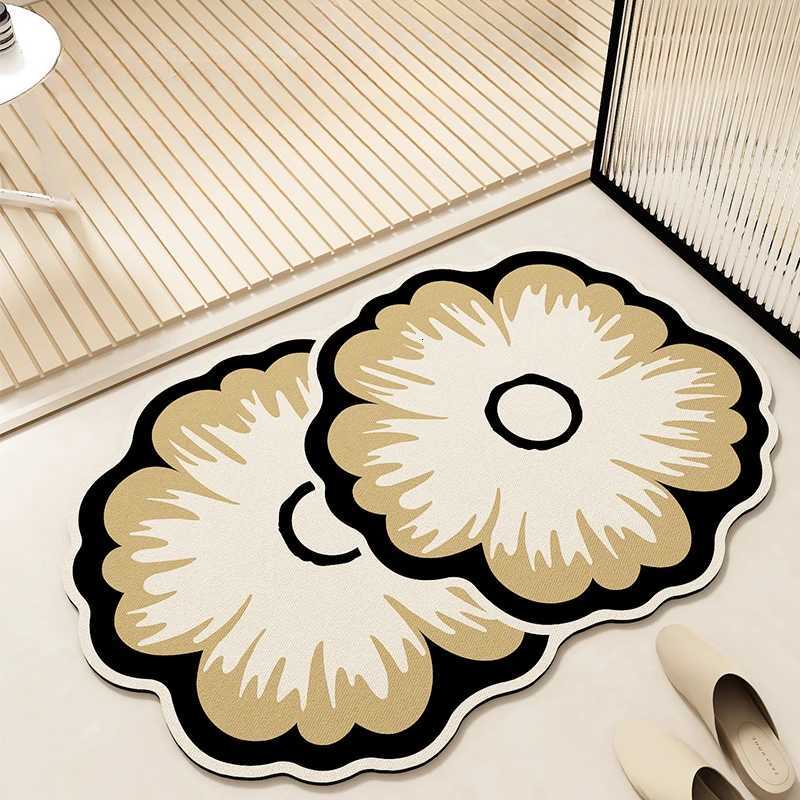 Light luxury French carpet bathroom floor mat toilet door toilet non-slip mat absorbent foot pad diatom mud C251103