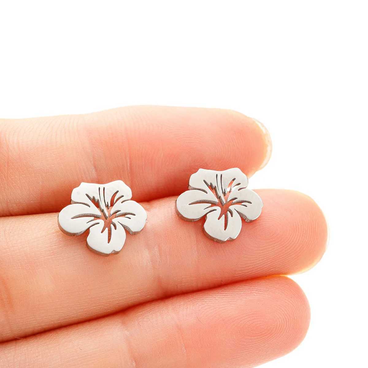 Korean Stainless Steel Flower Women Earrings Brincos Fashion Morning Glory Earings Piercing Jewelry Valentine Gifts C251103