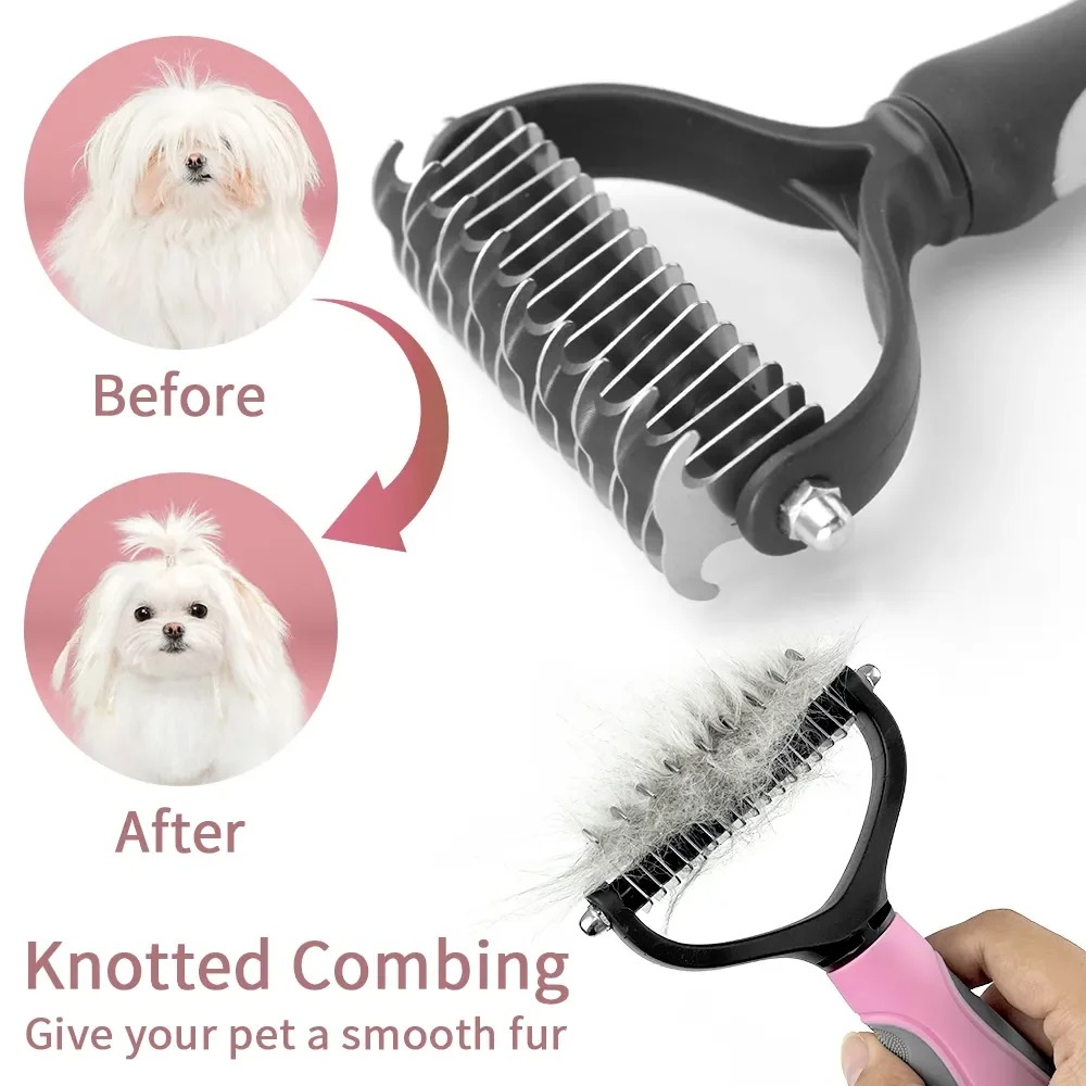 Long and Short Hair Pet Grooming Brush Effective Debris Remover for Furry Pets - view 5