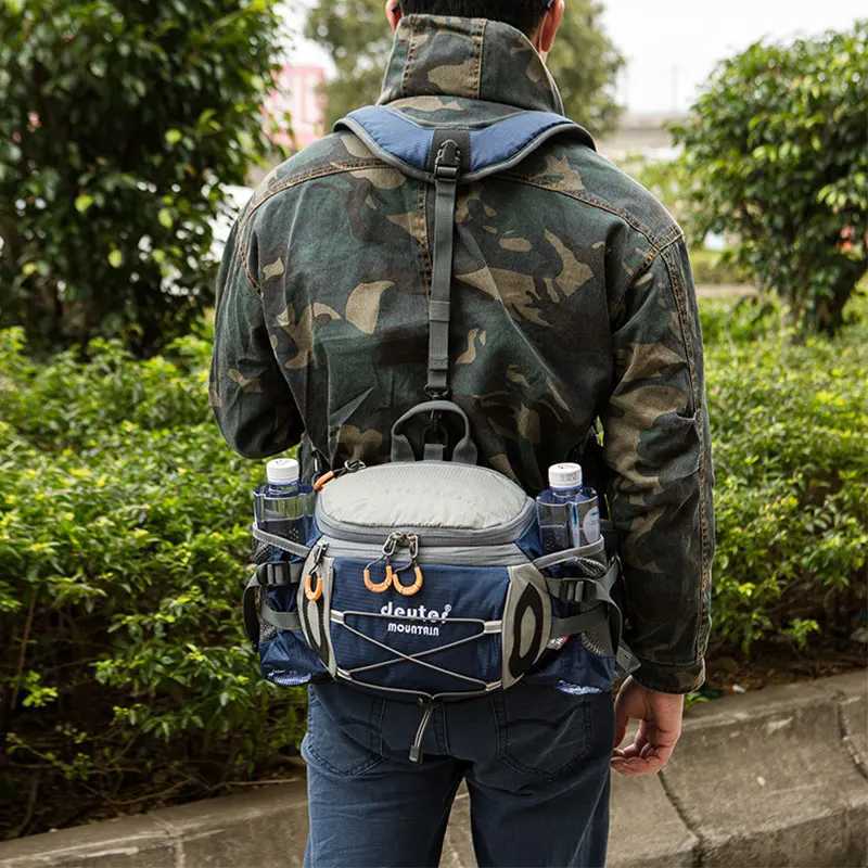 Outdoor Sports Waist Bag Cycling Camping Climbing Mens Backpack Hiking Shoulder Running Water Bottle Bicycle Fanny Pack FishingC250407