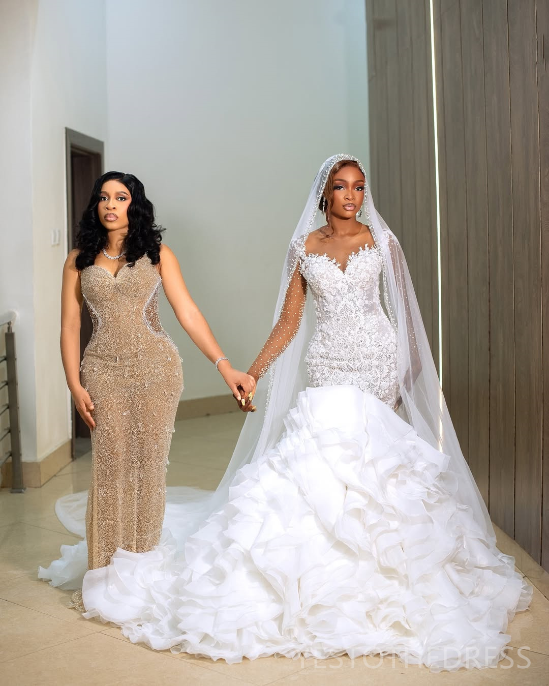 2025 Plus Size Mermaid Wedding Dress For Bride Long Sleeves Tiered Sheer Neck Illusion Long Sleeves Beaded Lace Tiered Tulle Wedding Gowns For Black W