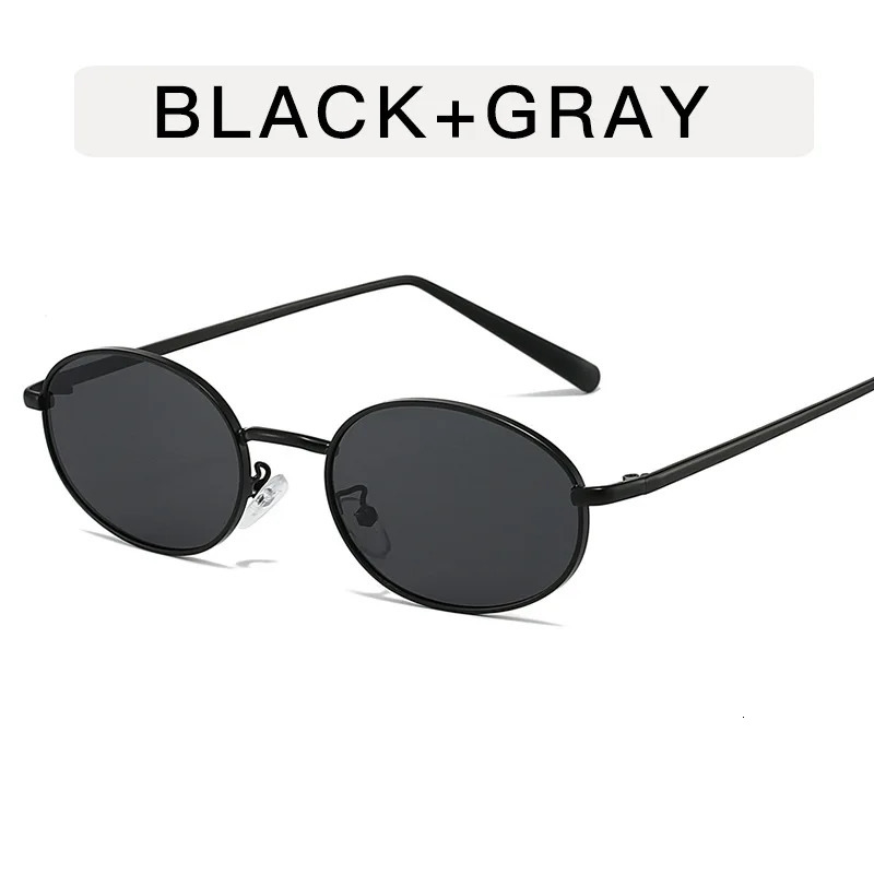 Y2K Retro Oval Sunglasses for Women Small Metal frame Trendy Shades Sun Glasses UV400 Eyewear Oculos De Sol 251103