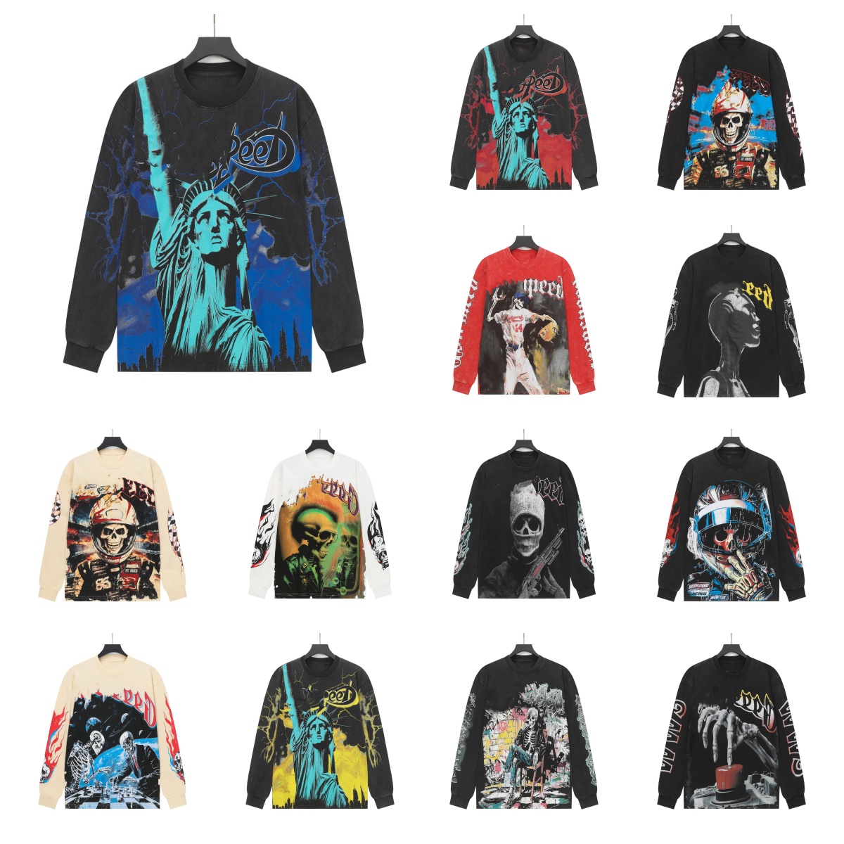 Designer shirt Mens Long Sleeve Mens Top Spring Round Neck Graphic Sweatshirt Mens C High Street Lothing Tops Tee Shirts For Men Designer Long Sleeve