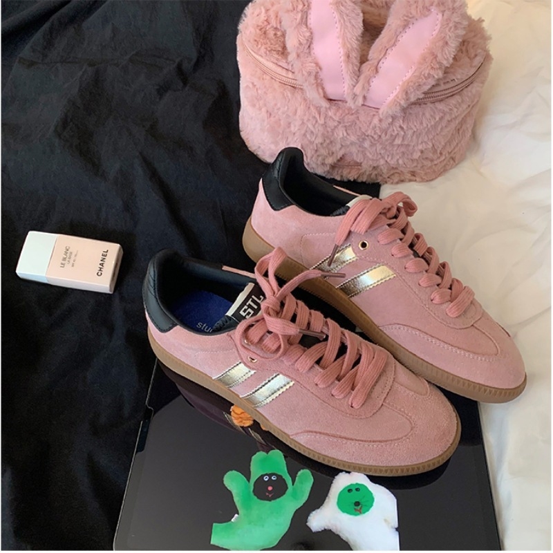 designer new Retro genuine leather women's German training versatile color-blocking round-toe lace-up casual sports sneakers and skate shoes