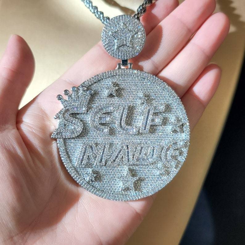 Custom pendant Hip Hop Moissante chain Jewelry Women Custom Iced out Name letter Pendant Necklace 925 Sier Cuban Chain Necklace