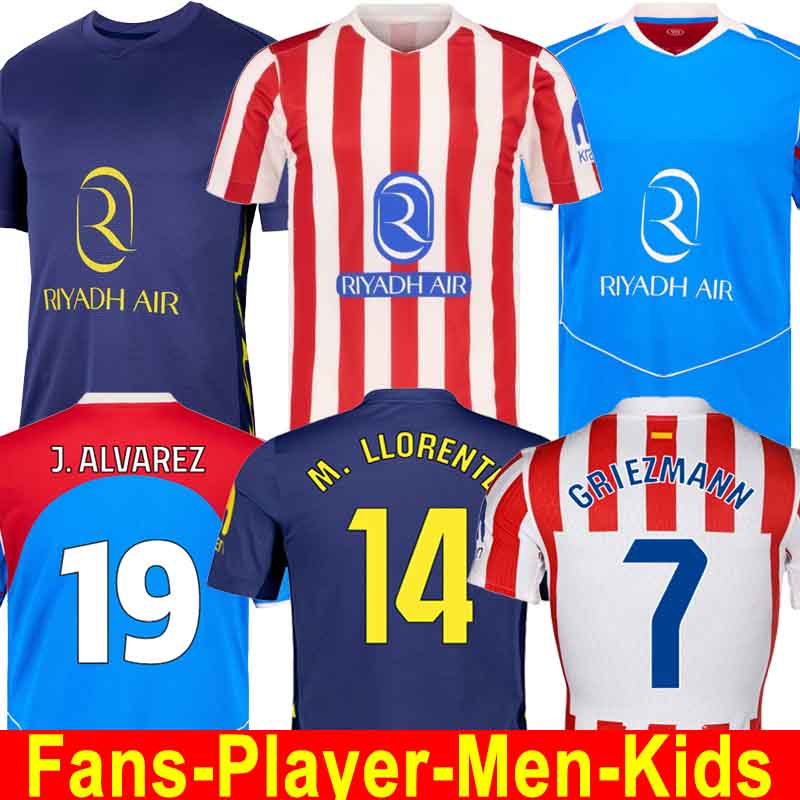 25 26 Atletico de Madridss football shirt ALEX B HANCKO soccer jersey GRIEZMANN JOHNNY 2025 2026 J.ALVAREZ M.LLORENTE KOKE SAUL Correa LEMAR men kids kit sets uniforms