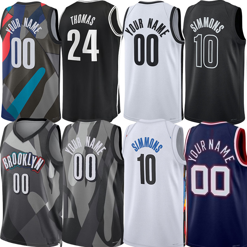 BKN Netts City Basketball Jerseys Benn Simmons Cam Thomas Dennis Schroder Nic Claxton Cameron Johnson Jacky Cui Yongxi Bojan Bogdanovic Sharpe Jersey 
