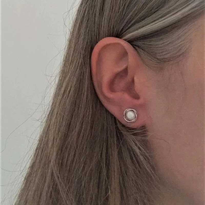 Huitan Chic Small Round Imitation Pearl Stud Earrings for Women Daily Wear Simple Elegant Female Earrings Fancy Anniversary Gift C251103