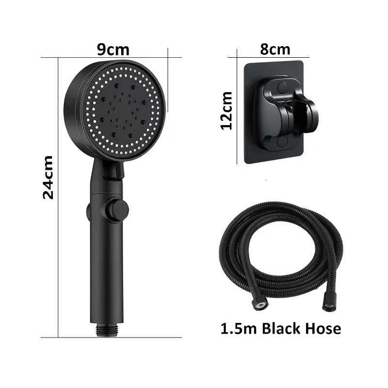High Pressure Shower 5 Modes Adjustable Showers with Hose Water Saving OneKey Stop Spray Nozzle Bathro Accessories Y251103qw