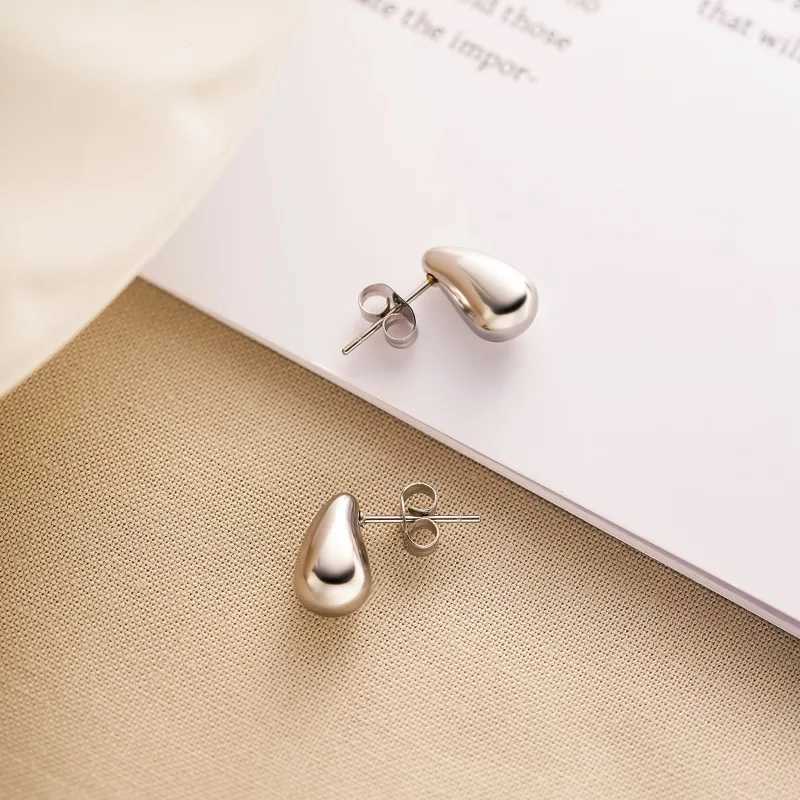Fashionable Minimalist Gold Color Stainless Steel Irregular Water Drop Stud Earrings for Woman Charm Korea Jewelry Colorfast C251103