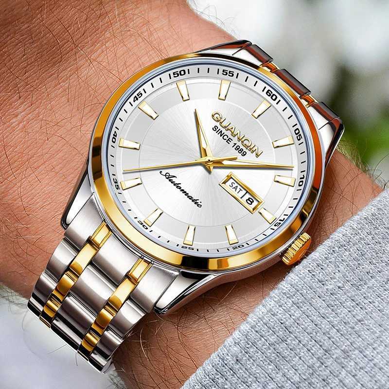 GUANQIN Men Mechanical Watch Automatic Movement Stainless Steel Luxury Business Leisure Luminous Waterproof Watches for ManW251104