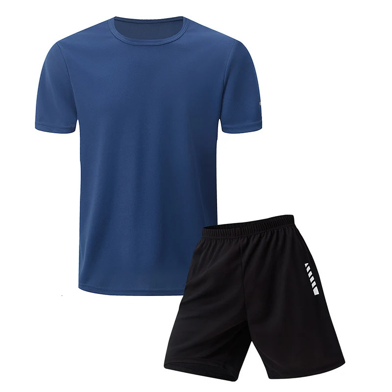 2/6 Pack Plus Size Mens Quick-drying Short-sleeved Shorts Suit Mens Leisure Sports Running Fitness T-shirt Joker Shorts Teen 250402
