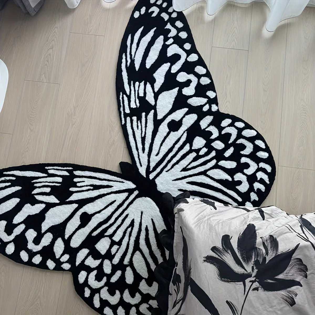 VIKAMA Beautiful Butterfly Shape Carpet Creative Doormat Bedroom Bedside Rugs Bathroom Mat Floor Mat Living Room Carpet Home Dec C251103