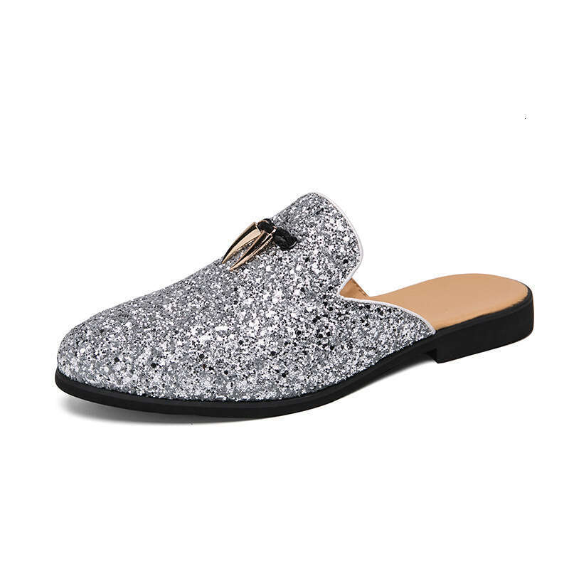 2024 Large Size Spring New Half Dragged Leather Fashion Men's Legged Casual Shoes Trend