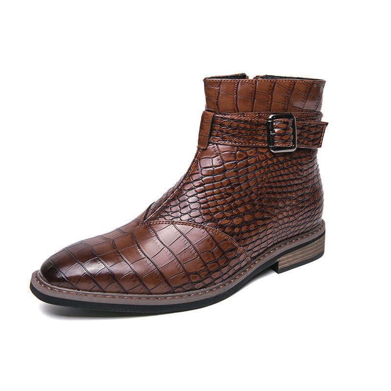 Large men's 2023 autumn and winter British pointed casual high top 38-46 size short boots